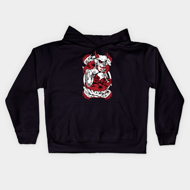 Lady Rose Skull Kids Hoodie by gblackid